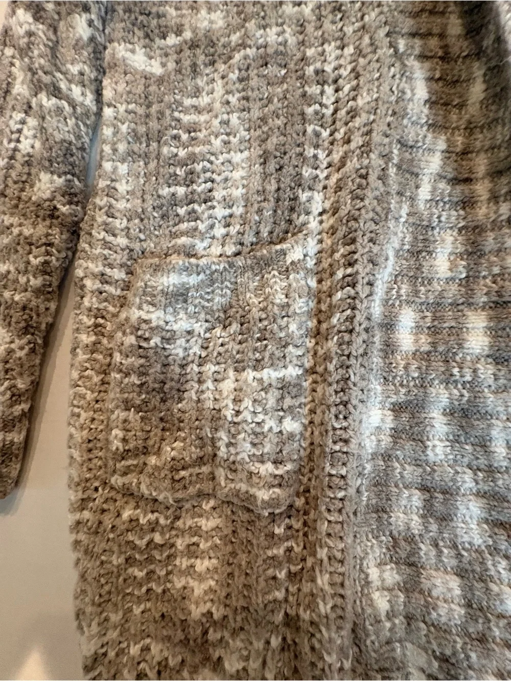 Sonoma Hooded Marled Open-Front Cardigan - Tan & Cream
